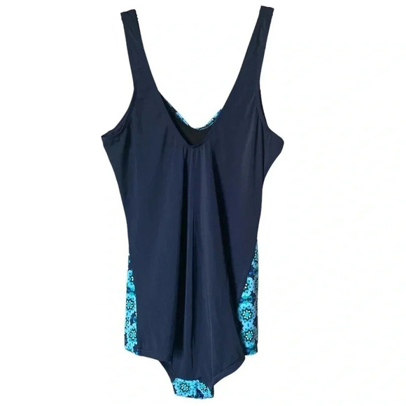 GABAR |Women’s Mixed Floral Print Shirred Front One Piece Swimsuit Plus Size 22W - Picture 2 of 8